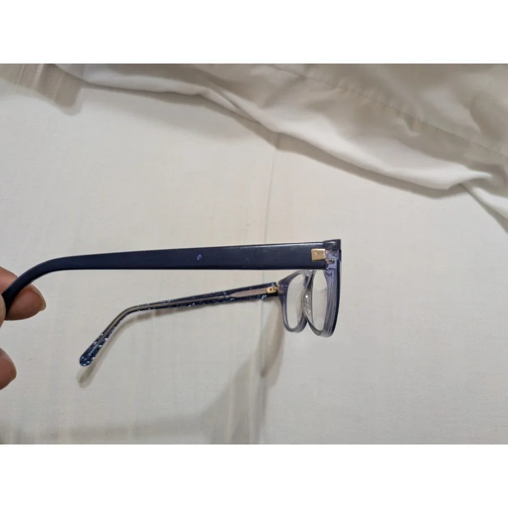 Kate Spade Eyeglasses VIVI ESV Blue on Glitter Semi Cat Eye Frame 51[]16 135
